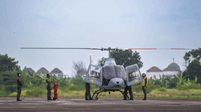 Helikopter Bell 505 mendukung latihan Dikkopaska