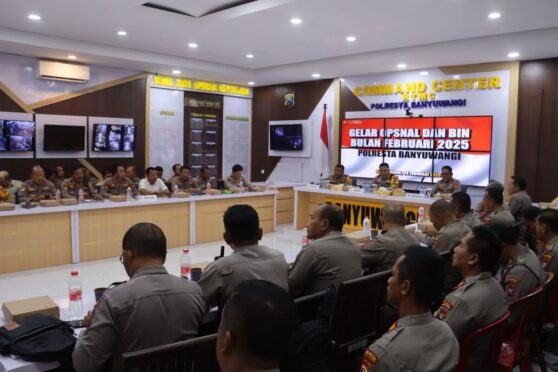 Rapat opsnal di Command Center Polresta Banyuwangi