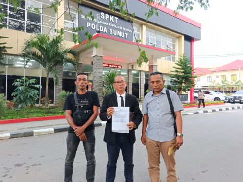 Kuasa hukum Kompol DK, Hans Silalahi, SH, resmi melaporkan dua pria ke Polda Sumut atas dugaan pencemaran nama baik