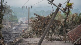 Kondisi wilayah terdampak erupsi Gunung Semeru di Lumajang