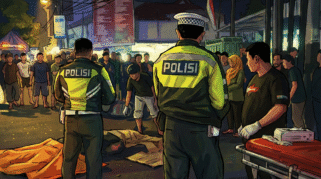 Evakuasi kecelakaan maut di depan Pasar Rogojampi Banyuwangi