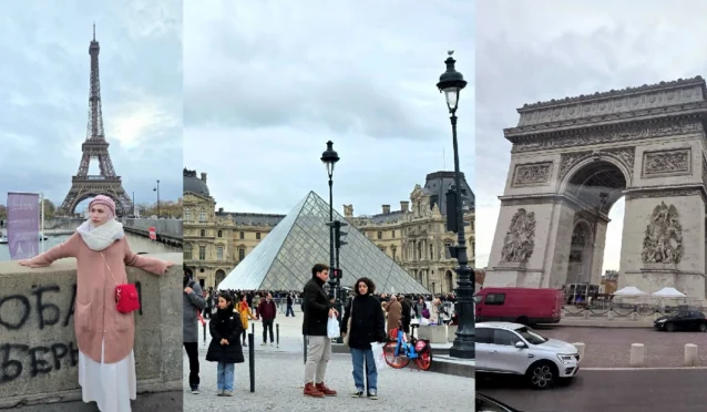 Pemandangan Paris saat musim gugur bersama rombongan wisata