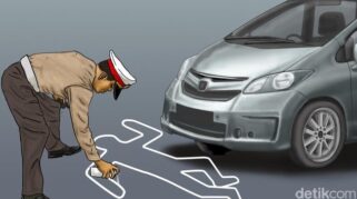 Lokasi kecelakaan di Buleleng tempat pemuda tewas ditabrak mobil yang melarikan diri, 22 November 2025.