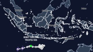 Peta pergerakan Bibit Siklon Tropis 93S