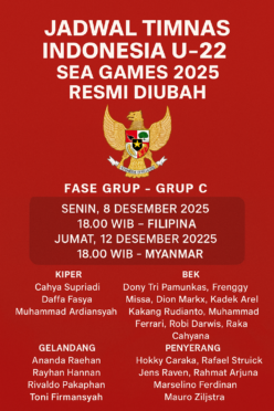 Jadwal Timnas Indonesia U-22 SEA Games 2025