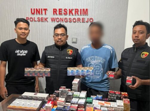 Polisi menyita ribuan batang rokok ilegal tanpa pita cukai di Banyuwangi