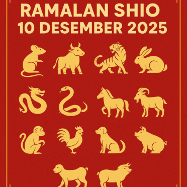 ramalan shio 10 Desember 2025 menampilkan 12 shio beserta warna keberuntungannya.