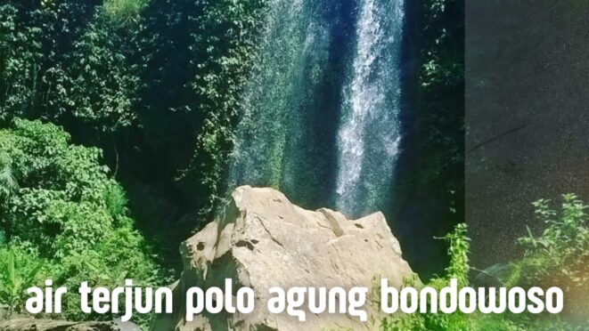 Air Terjun Polo Agung Bondowoso dengan aliran air alami