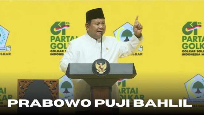 Prabowo memuji Bahlil Lahadalia dan memberi pesan tegas kepada pengusaha.