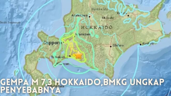 Lokasi episenter gempa M7,3 yang mengguncang Hokkaido Jepang