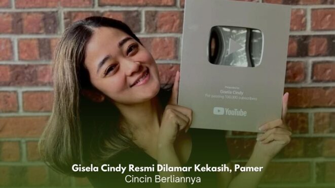 Gisela Cindy memamerkan cincin berlian setelah dilamar kekasihnya