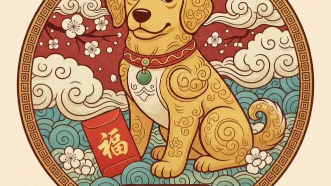 Ilustrasi shio Anjing dalam astrologi China 2026