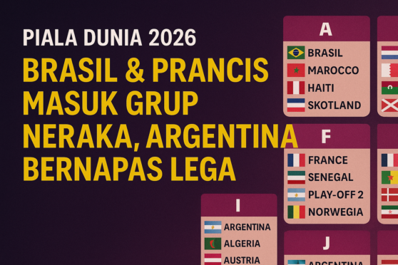 ilustrasi hasil drawing Piala Dunia 2026 Brasil Prancis grup neraka