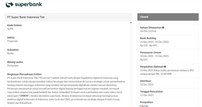 saham superbank (SUPA)