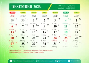 Kalender Jawa Bulan Desember 2026 (Foto: dok. Aceh Kemenag)