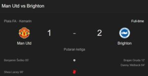 hasil pertandingan piala fa mu vs brighton