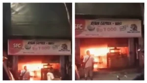 kebakaran warung ayam geprek sfc rogojampi