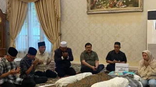 Suasana rumah duka Haji Halim Palembang