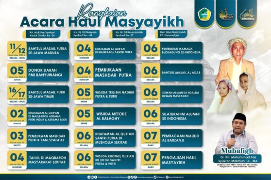 rangkaian acara haul masyayikh ponpes darussalam blokagung banyuwangi