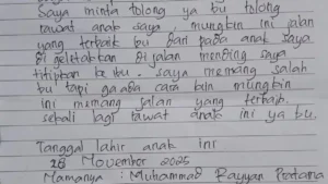 surat dari orang tua bayi