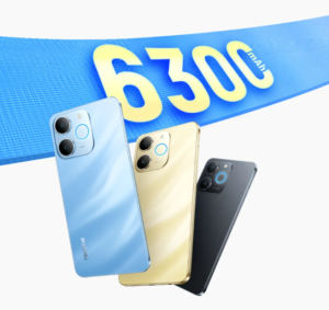 Realme P4 Lite 4G dengan desain frame datar dan dua kamera belakang