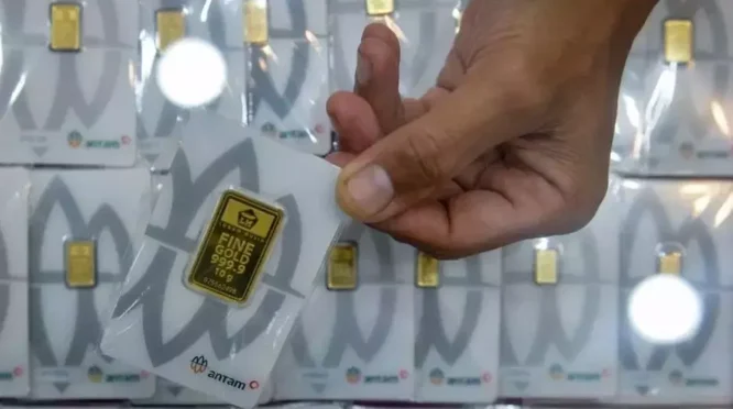 Ilustrasi emas batangan Antam Logam Mulia