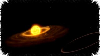 Ilustrasi peredupan ASASSN-24fw oleh objek bercincin raksasa