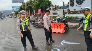 Lokasi kecelakaan di depan Pelabuhan Ketapang Banyuwangi
