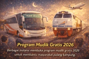 Bus dan kereta program mudik gratis Idul Fitri 2026