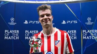 Alexander Sorloth merayakan gol saat Atletico Madrid vs Club Brugge