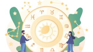 Ilustrasi simbol 12 zodiak astrologi