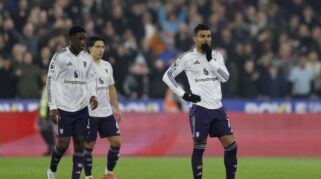 Benjamin Sesko merayakan gol penyeimbang saat laga West Ham vs MU di London Olympic Stadium