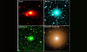Ilustrasi komet antarbintang 3I/ATLAS dengan molekul organik terdeteksi oleh SPHEREx