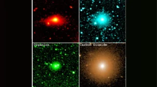 Ilustrasi komet antarbintang 3I/ATLAS dengan molekul organik terdeteksi oleh SPHEREx
