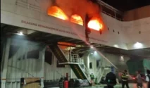 Kebakaran kapal ferry di Pelabuhan Ketapang Banyuwangi