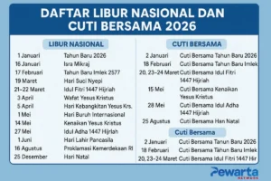 Daftar Lengkap Libur Nasional dan Cuti Bersama 2026: Nyepi dan Idul Fitri Berderet, Total 17 Hari