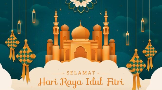Ucapan Idul Fitri dalam bahasa Pakpak dengan latar suasana Lebaranvvvvvvvvvvvvv