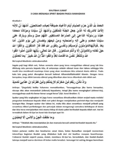 Khutbah Jumat 27 Maret 2026: Fokus pada Spirit Syawal, Tugas Pasca Ramadan, dan Perdamaian