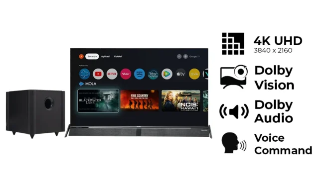 Polytron Rilis Smart TV 43 Inci 4K dengan Google TV dan Soundbar Sinematik, Tantang Huawei di Pasar Indonesia