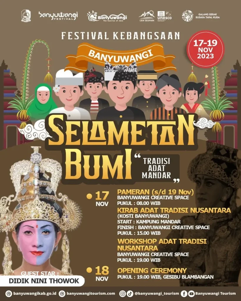 Rangkaian acara utama dalam Festival budaya lintas generasi Banyuwangi