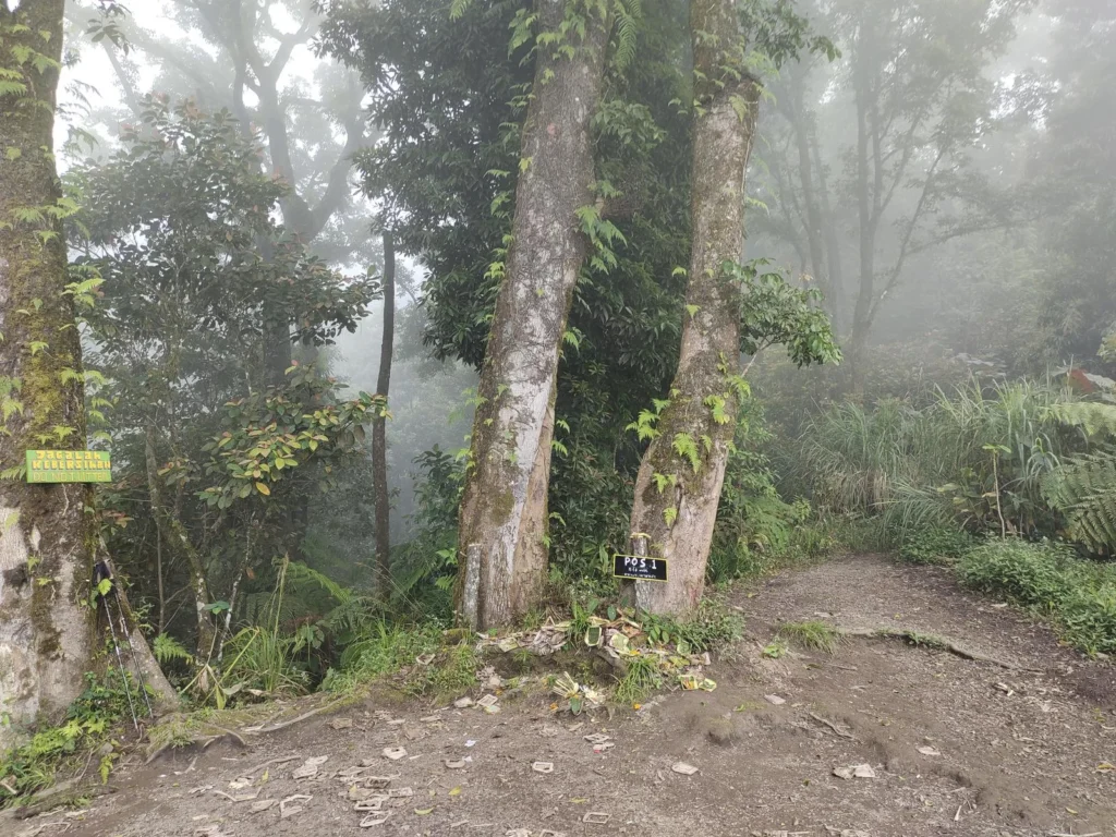 Rute pendakian dan titik istirahat