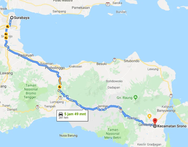 Rute road trip dari Surabaya ke Banyuwangi: Jalur Utama dan Pilihan Alternatif