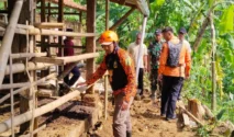 Tanah Gerak Mengancam Sempadan Sungai Bodor Nganjuk, BPBD Lakukan Tindakan Pencegahan