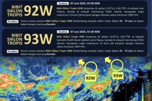 BMKG Deteksi Bibit Siklon 92S di Barat Daya Lampung, Waspadai Gelombang Tinggi di Perairan Selatan