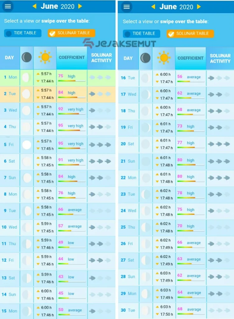 Cara Membaca Jadwal Pasang Surut