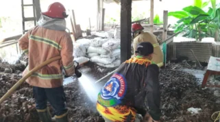 Gegara Puntung Rokok, Gudang Pengolahan Sabut Kelapa di Banyuwangi Terbakar