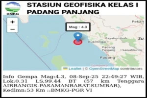 Gempa M5,7 Guncang Sumatra Barat, BMKG Ingatkan Warga untuk Waspada