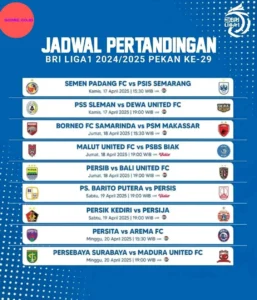 Jadwal BRI Liga 1 Pekan ke-29 2025/2026: Persib vs Arema dan Laga Kunci Lainnya