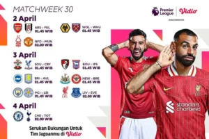 Jadwal Live Streaming Liga Inggris dan Liga Europa di SCTV serta Vidio Pekan Ini