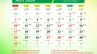 Kalender Jawa Mei 2026 Lengkap dengan Weton, Neptu, dan Tanggal Merah